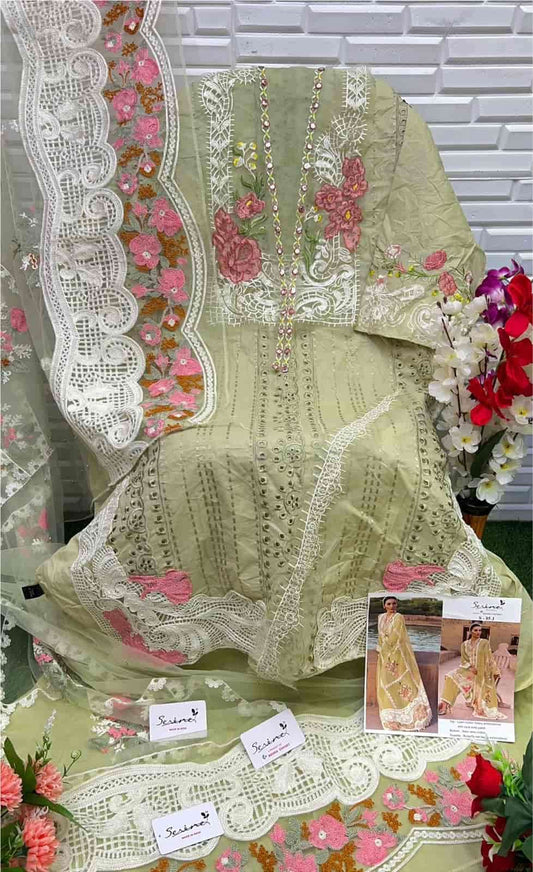 Reems-Luxury Full Embroidered Chikenkari Lawn Unstiched 3PC Suit