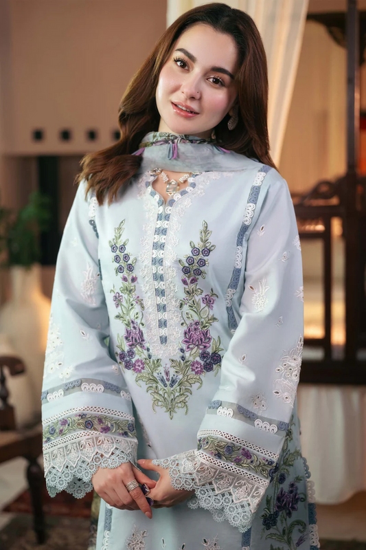 Reems-Luxury Full Embroidered Chikenkari Lawn Unstiched 3PC Suit