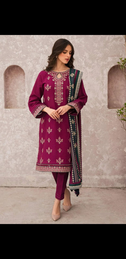 Reems Luxury Full Embroidered Lawn Unstiched 3PC Suit