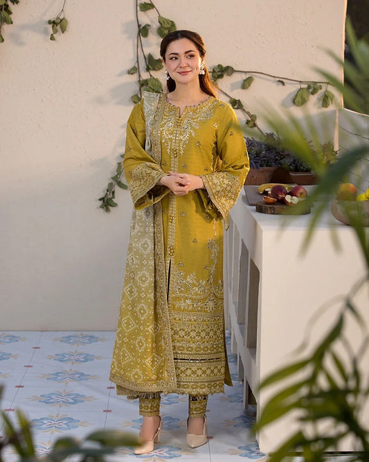 Reems Luxury Full Embroidered Chikenkari Lawn Unstiched 3PC Suit