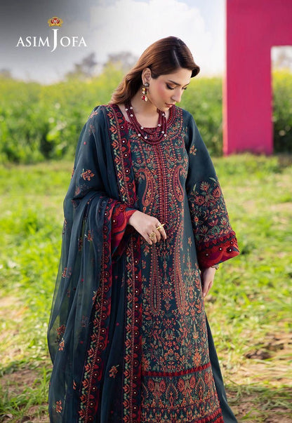 AsimJofa Embroidery Lawn 3PC
