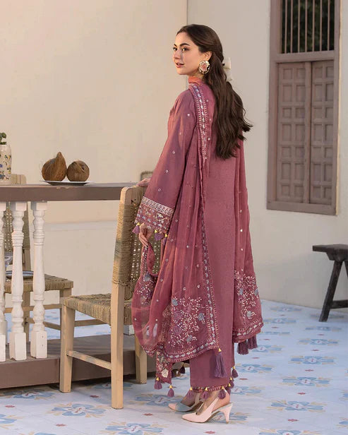 QALAMKAR EMBROIDERED DHANAK 3PC UNSTICHED