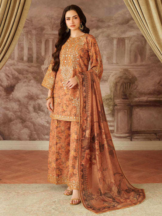 Mohagni Embroidery Lawn 3PC