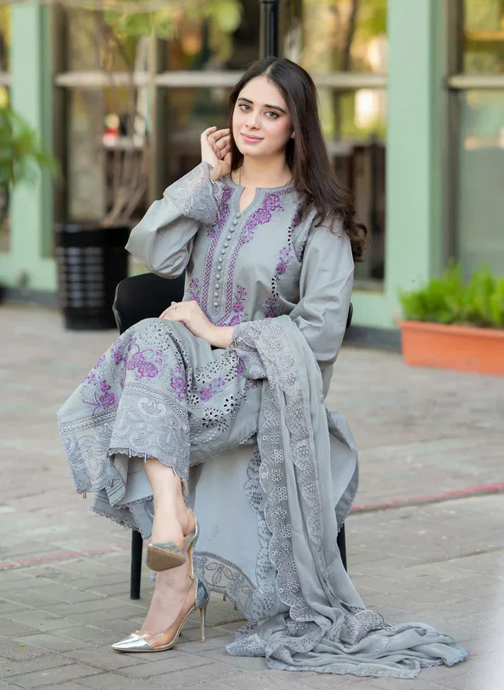 Ghani Luxury Full Embroidered  Chikenkari Lawn Unstiched 3PC Suit