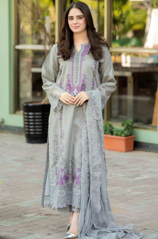 Ghani Luxury Full Embroidered  Chikenkari Lawn Unstiched 3PC Suit