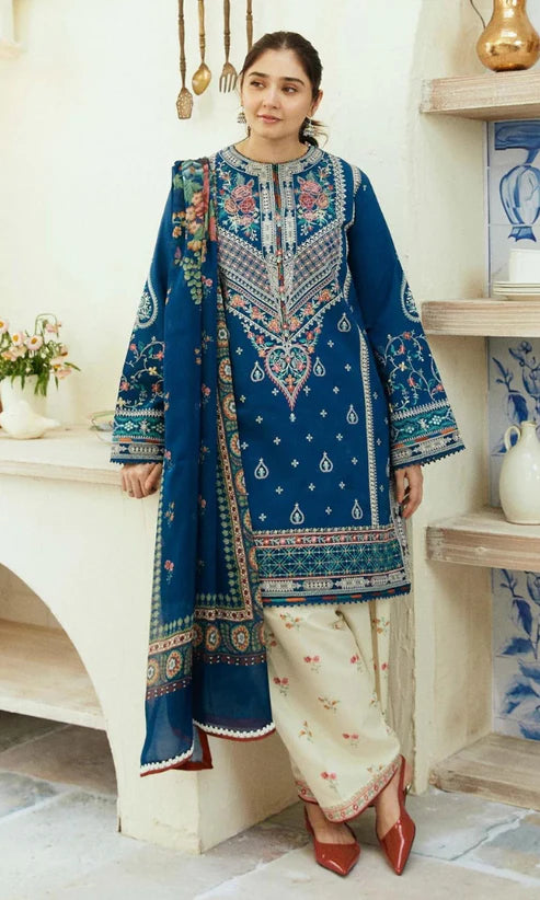 ZARA SHAJHAN EMBROIDERED LAWN 3PC UNSTICHED