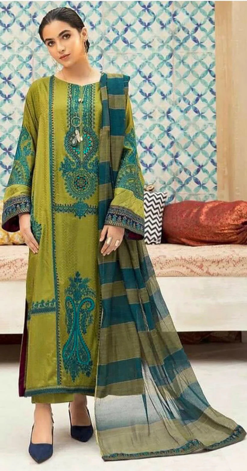Reems  Luxury Full Embroidered Lawn Unstiched 3PC Suit