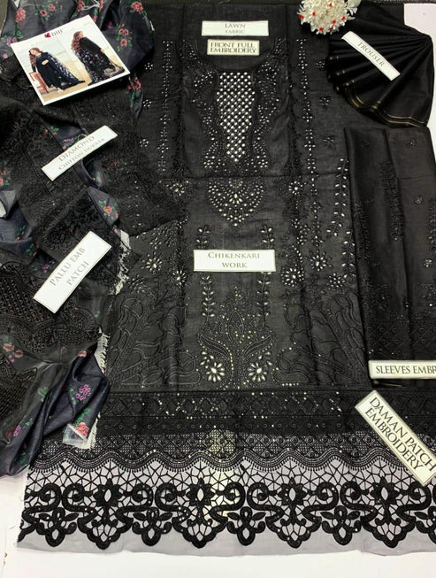 NUR EMBROIDERED LAWN 3PC UNSTICHED