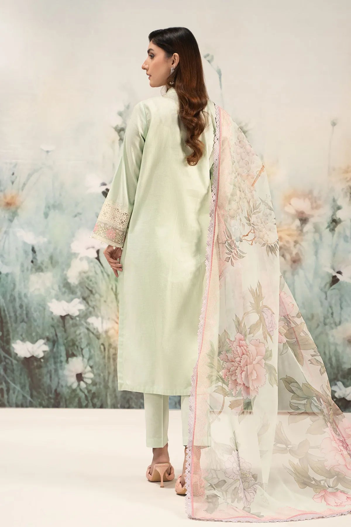 Ghani Luxury Full Embroidered  Chikenkari Lawn Unstiched 3PC Suit