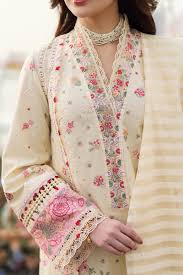 Ghani Luxury Full Embroidered  Chikenkari Lawn Unstiched 3PC Suit