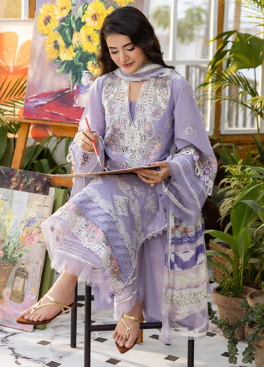 Ghani Luxury Full Embroidered  Chikenkari Lawn Unstiched 3PC Suit